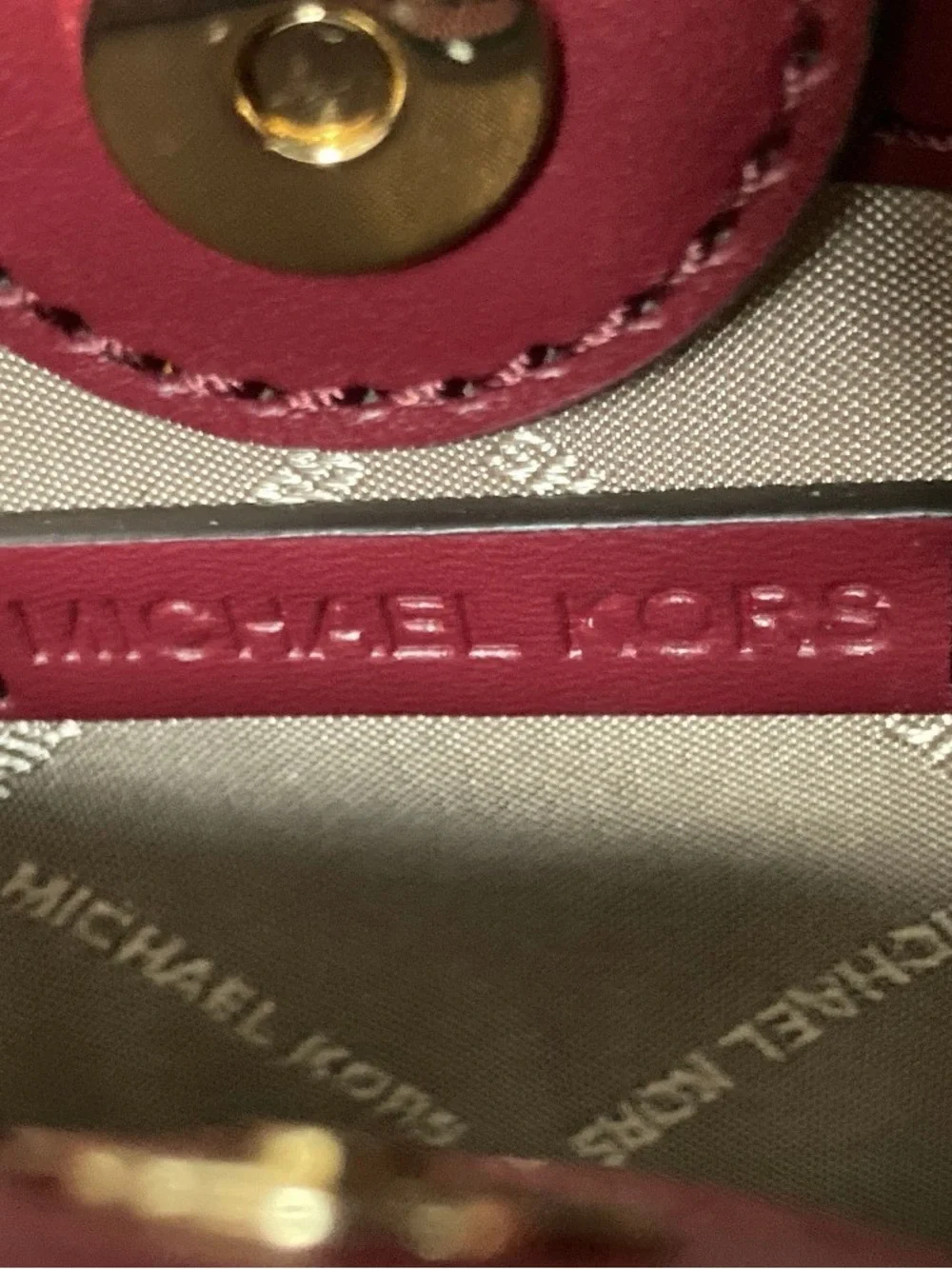 Michael Kors Mercer Mini Tote in mulberry with Gold Hardware and strap NWOT